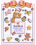 Buttons & Bow Birth Announcement: Welcome baby with this birth announcement covered in Buttons and Bows.