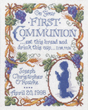 First Communion: Cherish this special moment with this commerative sampler for a First Communion.