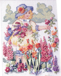 Flower Girl - Silk Ribbon: Come enjoy the flowers with our young gardener.