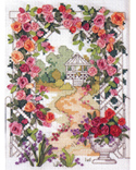 Rose Arbor - Silk Ribbon: This arbor is adorned with beautiful silk ribbon roses.