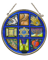Hand-painted glass Sun Catcher.