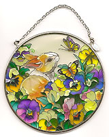 Hand-painted glass Sun Catcher.