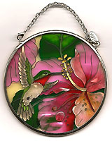 Hand-painted glass Sun Catcher.