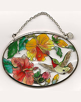 Hand-painted glass Sun Catcher.