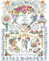 Mark the glorious occasion and big day of two newlyweds by tying together this beautiful wedding cross stitch design! The perfect gift for a very lucky couple in your life. 

