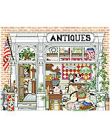 Take a walk down memory lane. This depiction of an old-town antique shop will surely bring you a bit of nostalgia for days gone by at Grandmother's house. 