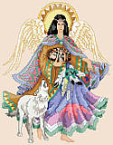Angel of the Southwest - PDF: Celebrate the history and tradition of the Southwest with this beautiful Native American Angel. This truly amazing design features a Native American angel with a wolf.  The vibrant colors will bring serenity and peace into your home.