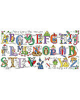Fairytale alphabet cross stitch art made for a prince or princess! Encourage their imagination to grow along with wizards, mermaids and faerie's, while they learn their ABC's. Stitch up a name sign with specific letters or the entire alphabet as a sampler. Part of the Kooler baby collection, this alphabet is sure to create a 'happily ever after' for your special one.