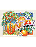 Oranges - PDF: Bring bright summer colors to your kitchen with this juicy cross stitch design!
But why stop here? Stitch all of our Kooler fruit designs. 
