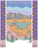 Desert Panorama - PDF: Add desert beauty to your walls with this Southwest-inspired landscape framed with a Native American pattern.
This vibrant cross stitch piece is an easy way to bring a little of the outside in.