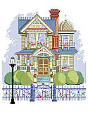 Victorian Charmer - PDF: A charming Victorian with a front gate that proclaims Home Sweet Home.