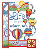 Life is an Adventure - PDF: Get ready for high-flying fun with this aerodynamic hot air balloon design with a sweet uplifting message!
Celebrate the joys of childhood, imagination and the optimistic take on life with this colorful palette by Linda Gillum. Looks great in any children's bedroom or playroom or for that special someone who needs a lift.