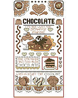 Add a sweet touch to your home décor with this delicious sampler!
This clever design features lovely chocolate candies and desserts that look good enough to eat!
This whimsical piece shares fun chocolate quotes like "one can never have too much chocolate."  It's an ideal gift for your favorite chocoholic!