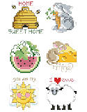 Cute Minis Collection - PDF: There is no limit to the uses for these adorable quick-to-finish mini motifs by Linda Gillum. These designs can be used to personalize a name sign, ornaments, garments, towels, bookmarks, jar toppers and other accessories. This fun collection of designs includes some of our sweetest choices, such as beehive, bunny, sun, watermelon, mouse, and sheep who says "I love ewe".