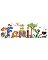 Fill your home with sentimental warmth by hanging this family sign on any wall to appreciate those in your life. With vibrant colors and whimsical illustrated letters of all the seasons, this sign shows all the fun things a family can do all year long. This is a unique piece and will become a favorite for children and the whole family!
