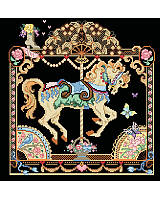 Take a magical spin on a merry-go-round with this vintage inspired carousel horse cross stitch.

