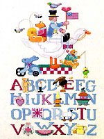 This good old fashioned American Sampler portrays whimsical images of America, such as; Uncle Sam, Teddy bears, a bald eagle, and an American flag.
