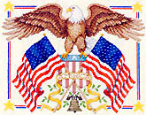 Display your American pride with this beautifully detailed American Eagle design. This needlepoint kit can be finished as a pillow are a picture!