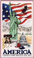 This collage depicts the timeless symbols of the strength and character of this great land.  Beautiful colors are  used masterfully to recreate these heart-stirring images. Let your patriotism shine!