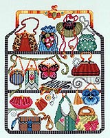 Cleverly dimensional! A collection of stunning purses in Counted Cross-Stitch add fascinating beauty to the old image of the pocketbook. These bags are ready to accommodate your needs or meet any on-the-go demands. Some spacious, some practical, some beaded and others just plain unique and all surrounded with a purse border.