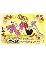 A friend to share secrets, joys, anticipations and challenges! Friends are precious, and you'll be able to tell them so in this design by Linda Gillum.