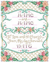 This lovely sampler is a perfect keepsake for the bride and groom.