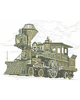 This design of an antique locomotive reminds us of a past.