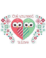What could be cuter than two owls in love making a heart! Stitch these two owls for a wedding, anniversary, or even Valentine's day. 