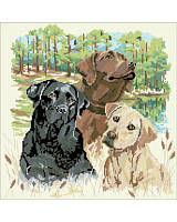 Dog lovers will delight in this beautiful cross stitch piece that honors their favorite furry friends.
