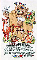 Lord Make me an instrument of your peace! You'll be captivated by this fanciful menagerie of God's creatures sharing the words of St. Francis. The spirit of love is embraced by this design as animals great and small celebrate the true gifts of God. An inspiring, guiding philosophy to read and live by each new day.