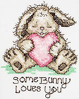 Bashful Bunny! True to his word, "Some bunny loves you."