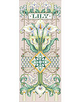 This glorious  and detailed lily sampler, with many specialty stitches, has been a sought after design by sampler fans. It brings the timeless beauty of nature to your home. Add a touch of organic appeal to any room with this challenging, heirloom design. Don’t forget to check out the rest Sandy Orton’s collection of floral designs.