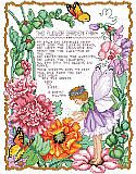 Flower Garden Fairy - PDF: Enjoy spring all year long with this enchanting flower garden fairy poem design by Barbara Baatz Hillman. The sweet fairy is surrounded by lovely flowers, buds and butterflies. Adds a magical touch to any home, for your avid gardener or special girl.
