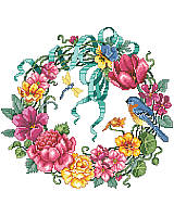 Bring an outdoor charm to your walls with this colorful wreath boasting vibrant hues.This design showcases an abundance of springtime blossoms artfully arranged and features colorful flowers in various stages of bloom, brimming with hot pink,coral, and yellow flowers, accompanied by a bluebird and dragonfly.

