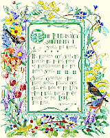 Stitch this big and traditional "The LORD is my shepherd, I shall not want" bible verse, as a thoughtful gift for a friend or an inspirational reminder for yourself that all is well. This beautiful prayer is surrounded by a stunning and intricate wildflower border adorned by little birds delicately perched. A classic addition to any home or decor. 
