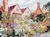 You can almost smell the fragrant aroma of this beautiful English garden. The vibrant colors and impressionist style make this truly a work of art for your home.  The vibrant colors of this Counted Cross-Stitch kit will come to life in the flowers as you stitch them.