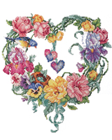 A lovely heart full of flowers to be stitched to celebrate the coming of spring.