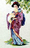 Beauty tenfold! Sweeping kimono and delicate fans create a beguiling portrait of an Oriental Lady.