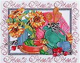 Nostalgia at its best! Fiestaware brings on memories of family gatherings and fun moments shared across the dinner table. These beautiful colors will brighten and kitchen. Counted Cross Stitch chart-only designed  for the creative stitcher who wants to provide their own fabric and floss.
