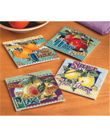 These delightful fruit coasters will add a touch of nostalgia to your entertaining.