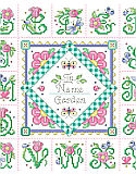 In the Garden Alphabet Sampler - PDF: A garden of delights awaits you while stitching this cheerful garden theme alphabet sampler. Butterflies and flowers bloom in every letter. Pattern includes an alphabet to personalize the quilt style square in the middle to show who’s the gardener in your world. 