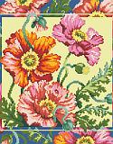 Oriental Poppies - PDF: Here is another gorgeous classic floral design by our designer Barbara Baatz Hillman that just pops with brilliance.