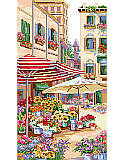 Flower Market - PDF: A glorious European flower market street scene is gorgeously depicted by Linda Gillum. 