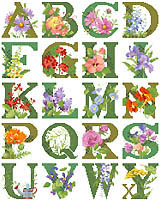 Enjoy stitching this large alphabet celebrating all the flowers in the garden.