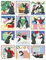 Twelve adorable penguin ornaments