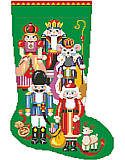 Nutcracker Stocking - PDF: A nutcracker for a stocking for Christmas, what more could a little girl or boy want? This unique motif combines a variety of classic nutcracker designs from around the world.  