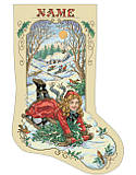 Bygone Days Stocking - PDF: Hold on tight to your toboggan! This classic Kooler design in a traditional, vintage style and the festive flair of this playful snowy scene is sure to make spirits bright and add the right touch to your holiday décor. 