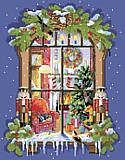 Christmas Window - PDF: Look in and enjoy the warmth and anticipation of an enchanting Christmas Eve.