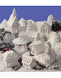 Plastic Canvas Snow Village - PDF: What says Christmas better than a village covered in glistening snow? Easy instructions include a complete grouping of charming houses, a gazebo, trees and a church to complete your frosty holiday village. All designed using white 7-mesh plastic canvas. This classic pattern uses a few easy-to-do stitches using white worsted weight yarn.
