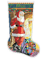 Jolly Santa is checking his list before getting ready to deliver the gifts and toys to all the good girls and boys in the world. Adorn your home with holiday cheer with this cozy, classic Christmas stocking. The vintage-inspired design would give a nostalgic touch to any holiday décor and brighten any Christmas mantel. It pairs well with our extensive Kooler classic stocking collection.